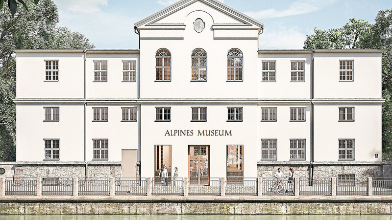 Nach der Sanierung soll das Alpine Museum wieder eine klarere Architektur zur Straße hin bekommen. Visualisierungen: Feil Architekten