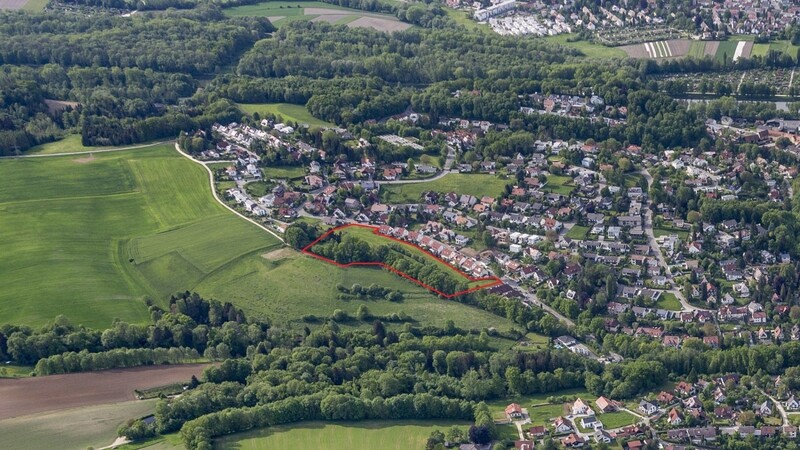 Die Zukunft des rot markierten Areals im Süden Achdorfs bewegt derzeit nicht nur die Anwohner.