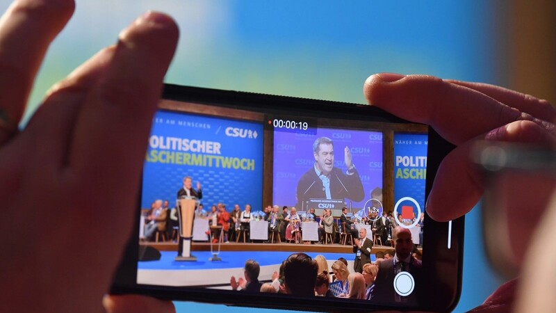 Markus Söder spricht beim Politischen Aschermittwoch der CSU Foto: picture alliance/dpa  Peter Kneffel