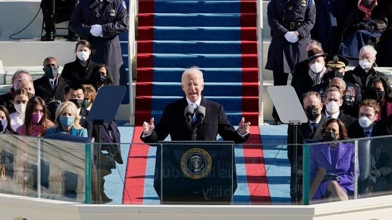 US-Präsident Joe Biden hält seine Antrittsrede.