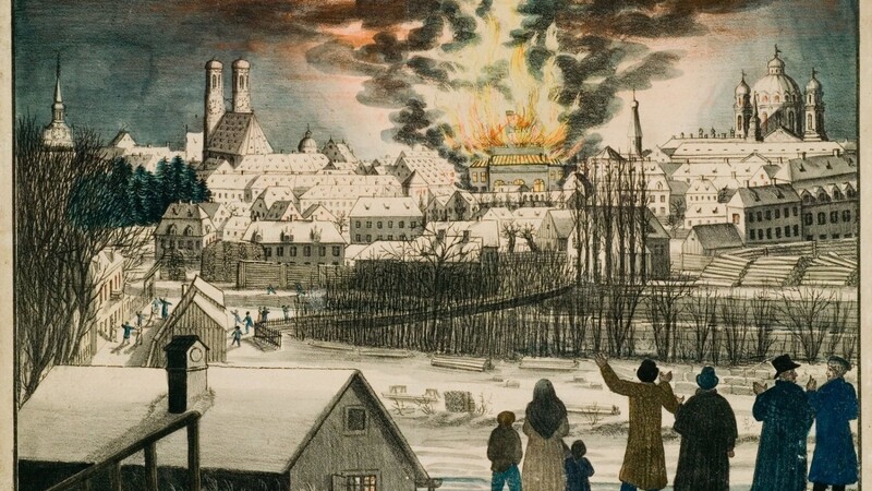 Eine Radierung von Wolfgang Pulfer zeigt die Tragödie von 1823.