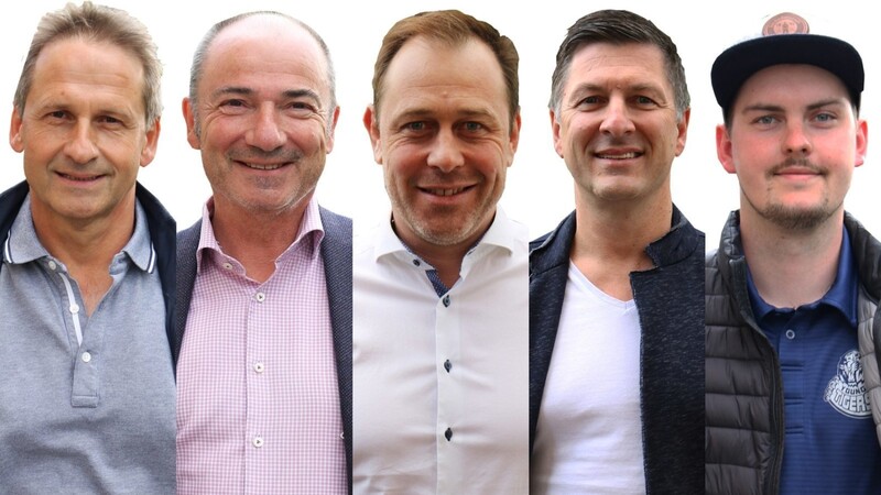 Peter Zankl (von links), Axel Koch, Helmut Kößl, Oliver Vöst und Edin Ramic wollen das neue Vorstands-Team des EHC Straubing bilden.