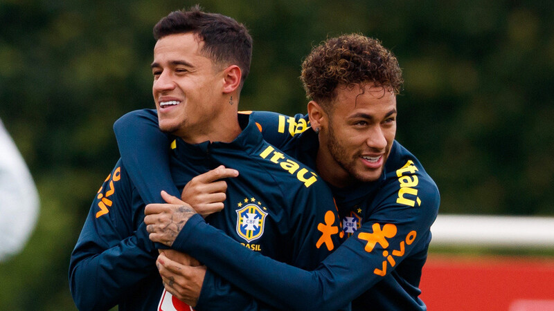 Teamkollegen in der brasilianischen Nationalmannschaft: Philippe Coutinho (links) und Neymar.