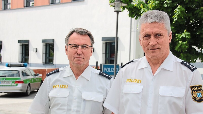 EPHK Hermann Bieringer und PHK Albert Dachs äußerten sich zur Sicherheitslage im Bereich der Polizei-Inspektion Plattling.