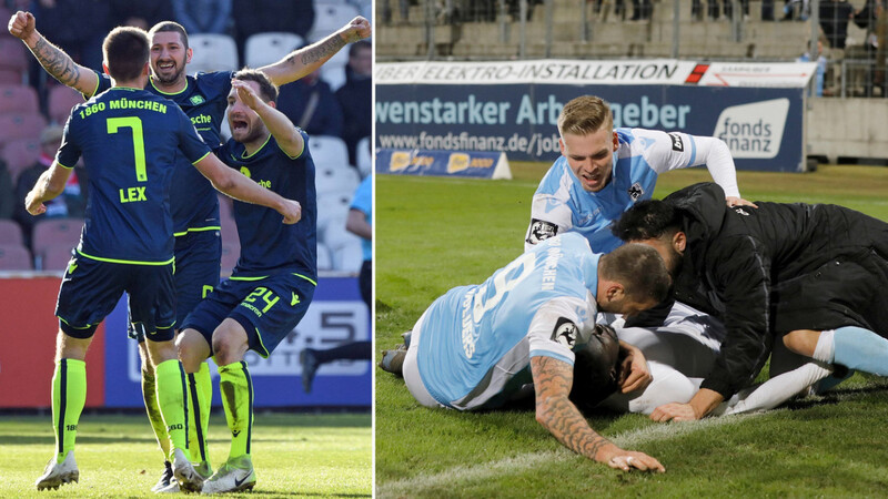 Aller guten Dinge sind drei: Zwei Siege in Serie gegen Aalen (Bild unten) und Cottbus (oben) sind den Löwen schon gelungen. Der dritte soll gegen Rostock folgen.