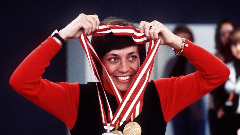 Zweimal Gold, einmal Silber: Die Bilanz von Gold-Rosi Mittermaier bei den Spielen 1976 in Innsbruck.