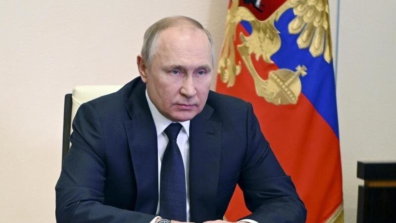 Kremlchef Wladimir Putin während einer Sitzung des Sicherheitsrates.