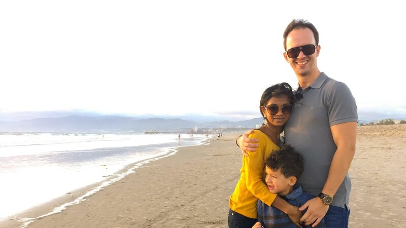 Wie im Urlaub fühlt sich die Familie Limmer in ihrer neuen Heimat in Los Angeles am Santa Monica Beach.