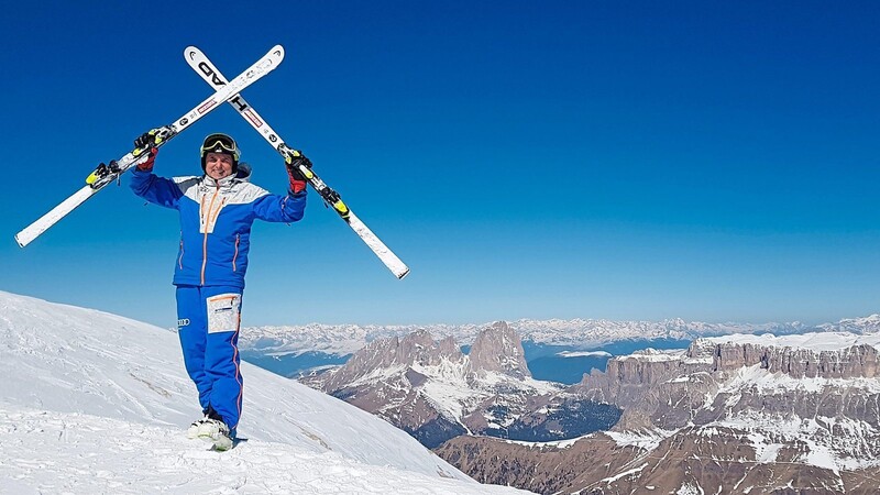 Mei, is des schee ... Siegfried Zistler genießt den bisher schönsten Skitag seines Lebens in den Dolomiten.