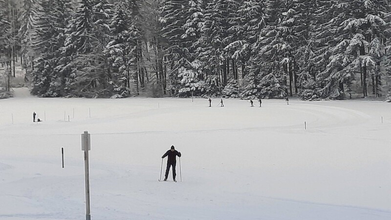 Recht ordentlich sind die Verhältnisse auf dem Rundkurs in Althütte sowohl für die Skater als auch die klassischen Skilangläufer.