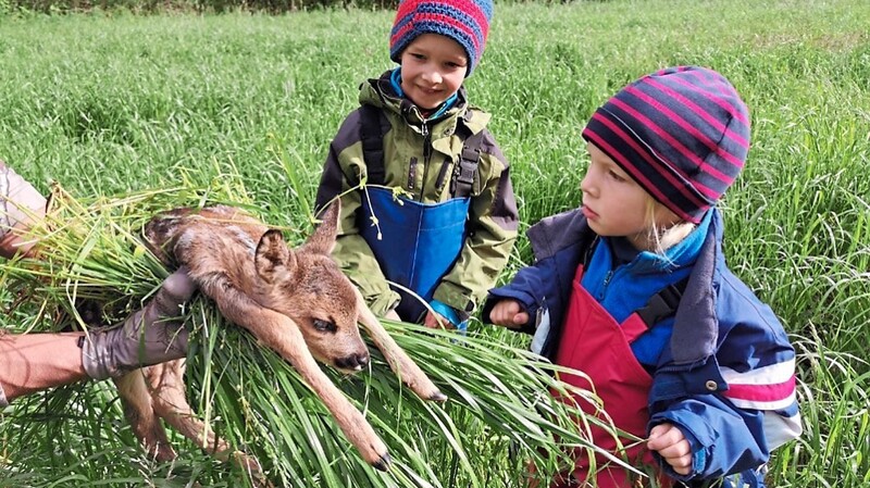 Auch die Kinder freuen sich, dass "Bambi" gerettet ist