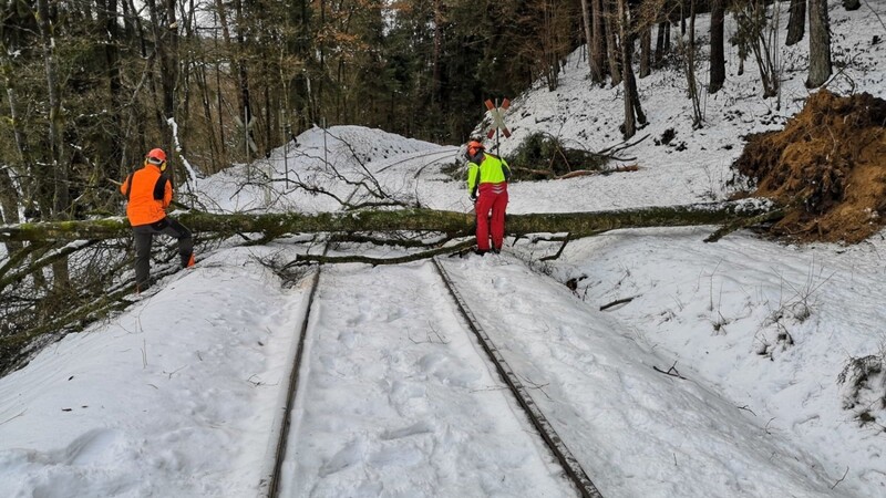 Feuerwehren und Mitarbeiter von Länderbahn und DB Netz waren schwer mit Aufräumarbeiten beschäftigt.