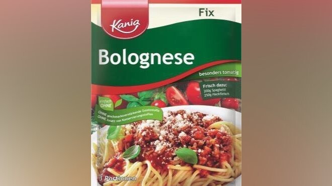 Kania Fix Bolognese - in einer bestimmten Charge des Produktes wurde Blei gefunden. Lidl hat die betroffene Charge daher sofort aus dem Verkauf genommen.
