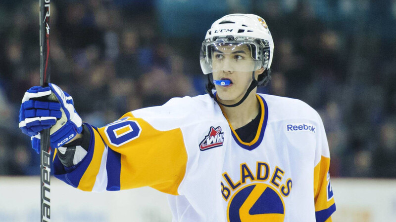 Josh Nicholls (hier im Trikot der Saskatoon Blades, für die er insgesamt fünf Spielzeiten in der WHL auf dem Eis stand)