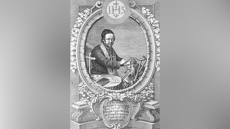 Kupferstich: Johann Joseph Gaßner starb am 4. April 1779 im Alter von 51 Jahren.