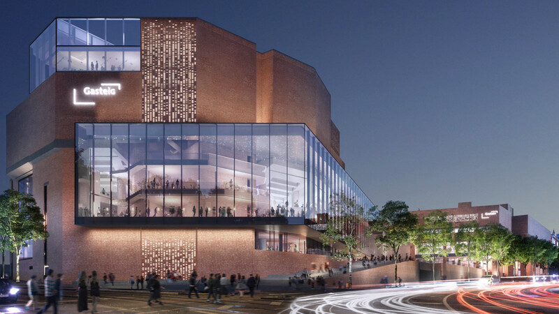 Daraus wird wohl nichts: Nach der Planung des Architekturbüros Henn sollte eine gläserne "Kulturbühne" die Philharmonie mit dem Bibliothekstrakt im Hintergrund verbinden.