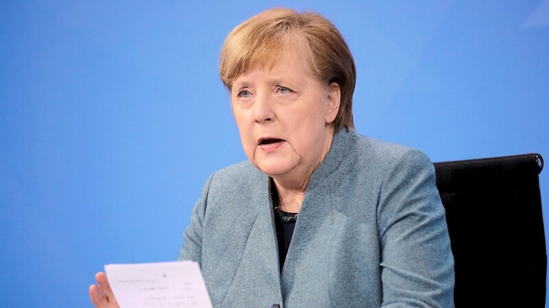 Bundeskanzlerin Angela Merkel präsentiert die Ergebnisse des "Impfgipfels".