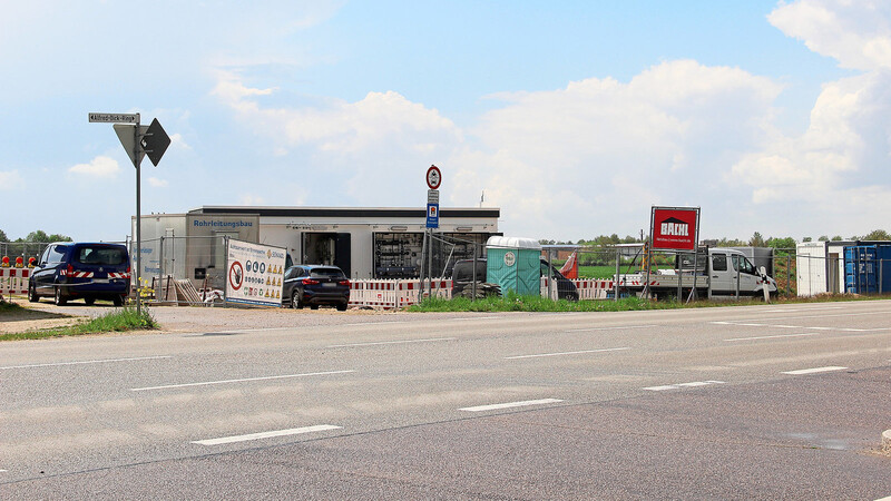 Die Baustelle der Gas-Tankstelle am Alfred-Dick-Ring: Vergangenen Oktober war Spatenstich, ab kommenden September können hier Stadtbusse und CNG-Autobesitzer Biomethan zu günstigen Preisen tanken.