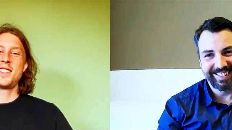 Finn Kirberg (links) im Video-Interview mit Redakteur Andreas Reichelt.