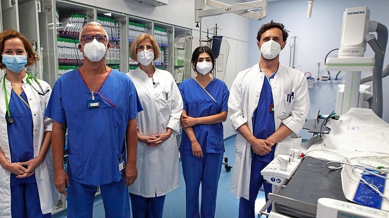Das verstärkte Team der Kardiologie am Mainburger Krankenhaus (v. l.): Dr. Zsófia Bakonyi, Manfred Topschall, Dr. Andrea Riemenschneider-Müller, Nagihan Aydin und Dr. Anri Dyrmishi.