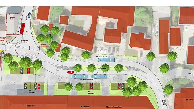 Umgestaltung der Parkplätze im Bereich Klosterumfeld West.