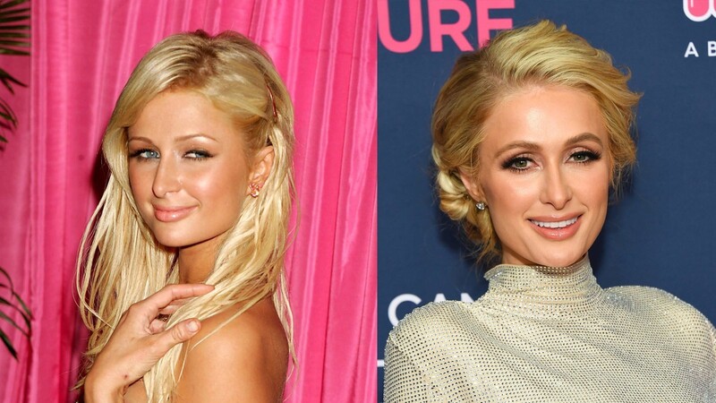 Kaum ein Unterschied zu erkennen: Paris Hilton im Alter von 23 (li.) und Paris Hilton im Alter von 39 (re.).