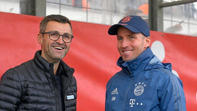 Treffen am Mittwoch aufeinander: Löwen-Coach Michael Köllner (l.) und Bayern-Trainer Sebastian Hoeneß