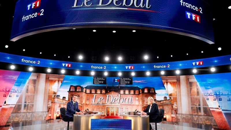 Emmanuel Macron und Marine Le Pen vor der TV-Debatte.
