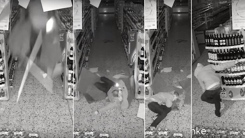Diese Bilder zeichnete die Überwachungskamera des Straubinger Verbrauchermarktes in der Nacht zum Samstag, 18. November, auf. Das Video ist kurz danach auf YouTube gelandet und sorgt seither für reichlich Schadenfreude.