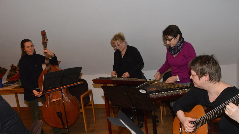 Die Geisenhausener Saitenmusik spielte im Sitzungssaal zu den Ehrungen.