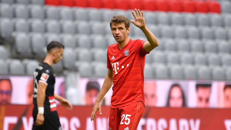 GUT IN SCHUSS ist Thomas Müller vom FC Bayern.