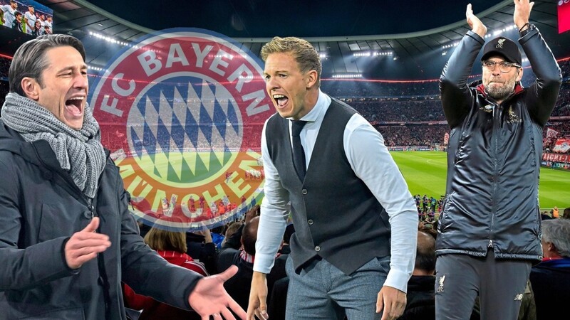 Schwere Aufgaben: Für Bayern-Trainer Niko Kovac (l.) geht es in der Liga gegen Hoffenheim um Trainer Julian Nagelsmann (Mitte). In der Champions League wartet dann Jürgen Klopps FC Liverpool.