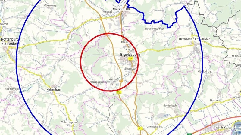 Die Überwachungszone betrifft die Kommunen Neufahrn, Bayerbach, Postau, Essenbach, Ergolding und Rottenburg im Landkreis Landshut sowie Teile der Landkreise Straubing-Bogen, Regensburg und Kelheim.