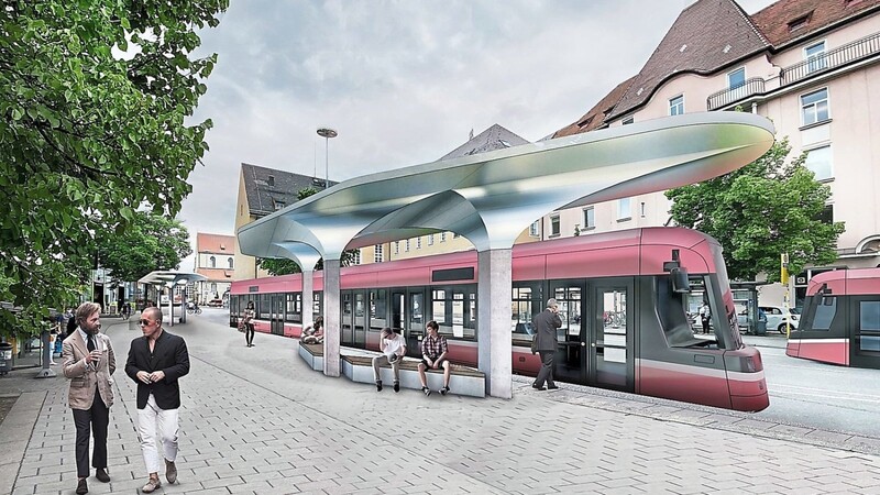 Die Visualisierung der geplanten Stadtbahn-Haltestelle am Dachau- oder Schwanenplatz.