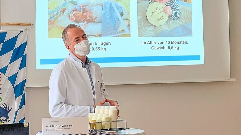 Professor Sven Wellmann, Leiter der Neonatologie, spricht über die Muttermilchbank.