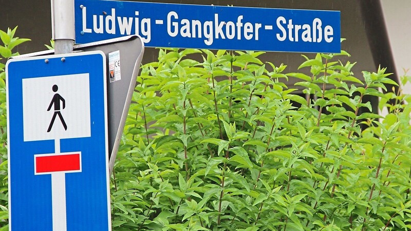 Das Straßenschild der Ludwig-Ganghofer-Straße wurde ausgetauscht, dabei ist der Nachname des bayerischen Schriftstellers, der von 1855 bis 1920 gelebt hat, neu interpretiert worden.