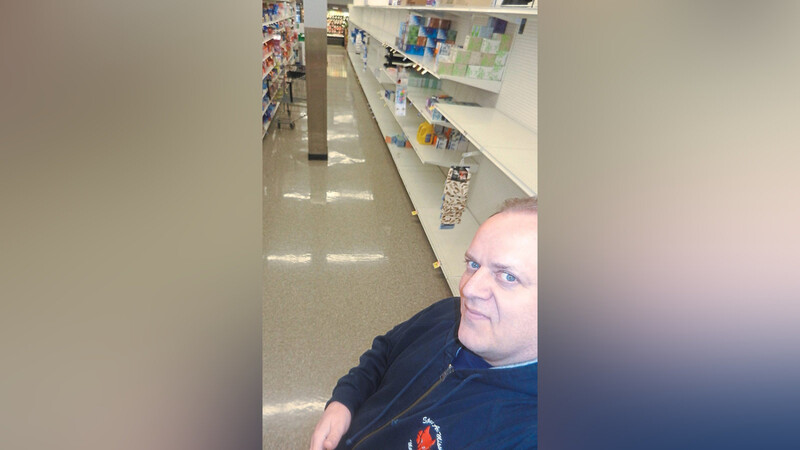 Dieses Selfie von sich in einem leergefegten Supermarkt hat uns in der vergangenen Woche Auswanderer Jim Johnson geschickt, der bei Washington D.C. lebt.