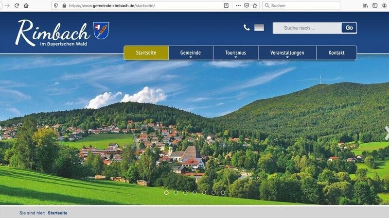 Die neue Startseite der Homepage der Gemeinde Rimbach