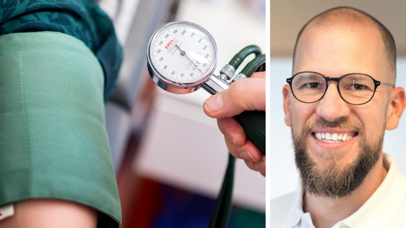 Ein erhöhter Blutdruck gilt als häufige Ursache für Herzschwäche. Dr. Florian Sauer (re.) ist mit seinen drei Kollegen verantwortlich für die telemedizinische Überwachung der Patienten im Ärztehaus Landshut-Achdorf.