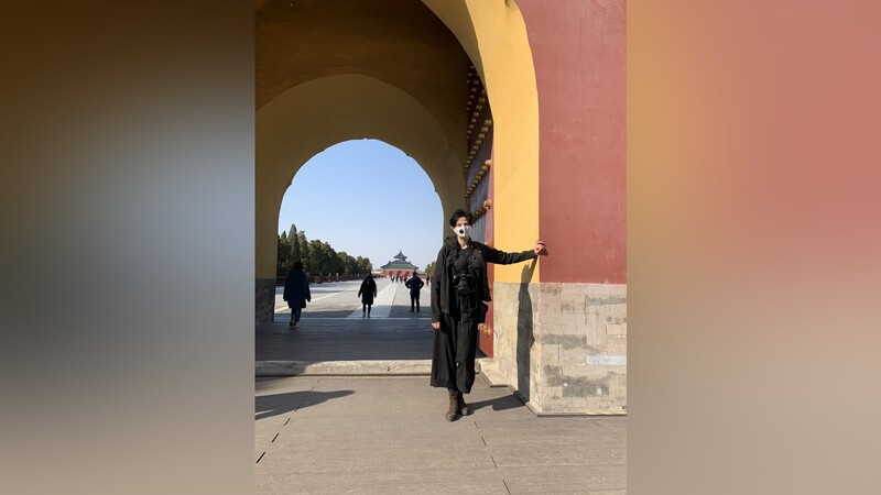 Nur mit Maske: Angelica Schwab in Peking.