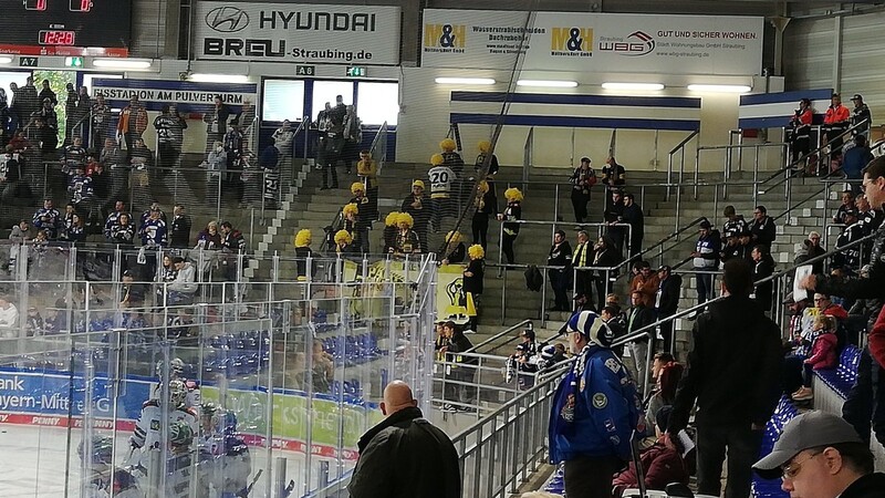 Die Gäste-Fans fallen mit gelben Perücken optisch bereits vor Spielbeginn auf.