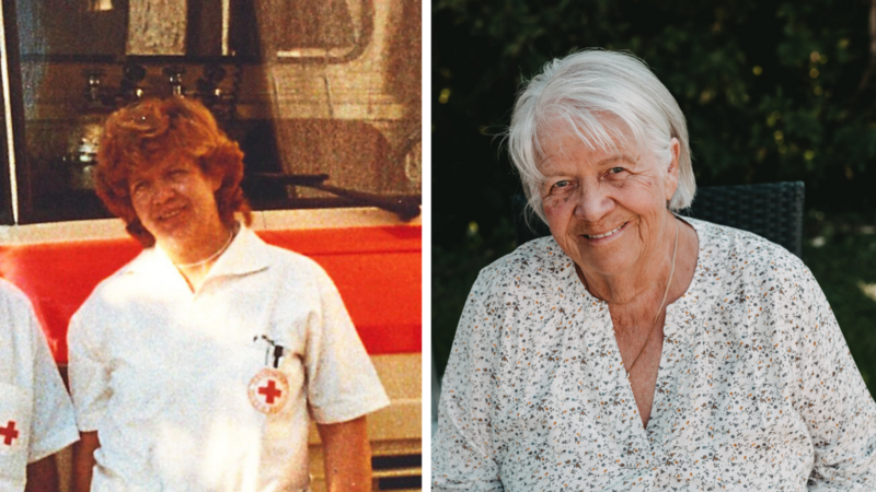 Waltraud Mayer als junge Rettungswagenfahrerin. Am Wochenende feierte sie ihren 78. Geburtstag.