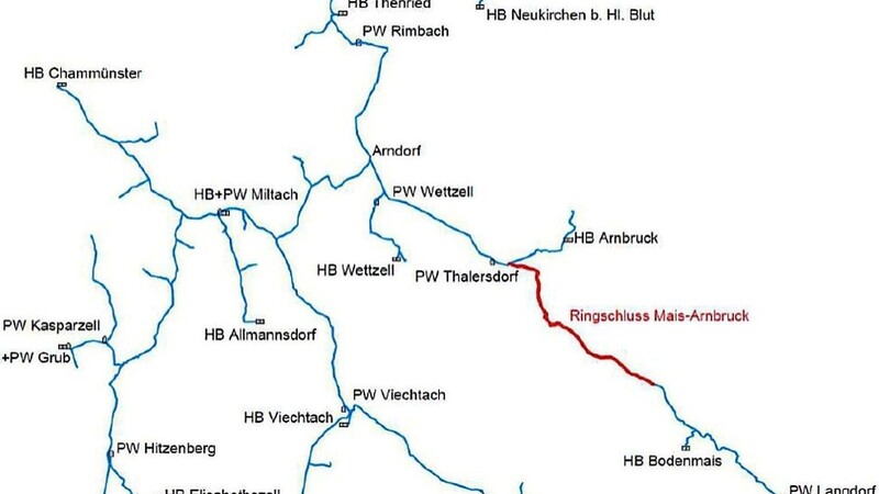 Dank des Ringschlusses soll zukünftig Wasser aus der Trinkwassertalsperre Frauenau in den nördlichen Bayerischen Wald fließen.