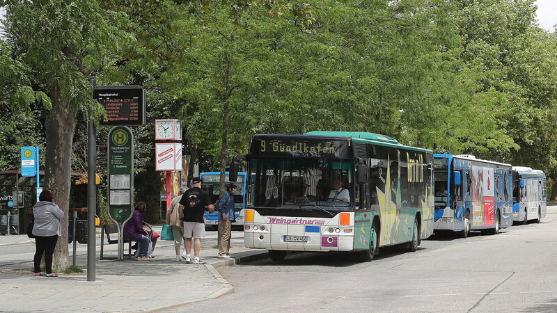 Am Bahnhof starten die Busse des LAVV. Viele davon werden auch von den Stadtwerken betrieben, die die Tarifzone 100 bedienen.