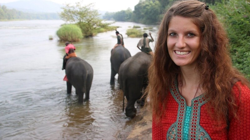 Bei der Hitze in Indien fühlte sich nicht nur Simone, sondern auch die Elefanten am Fluss ziemlich wohl.