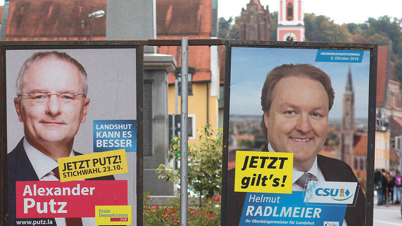 Es kann nur einen geben: Die OB-Kandidaten Alexander Putz und Helmut Radlmeier treten am Sonntag in der Stichwahl gegeneinander an.