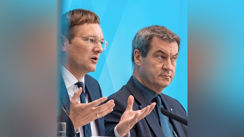 Hans Reichhart (l.) und Markus Söder versprechen eine Reihe von Maßnahmen im Kampf gegen steigende Mieten.