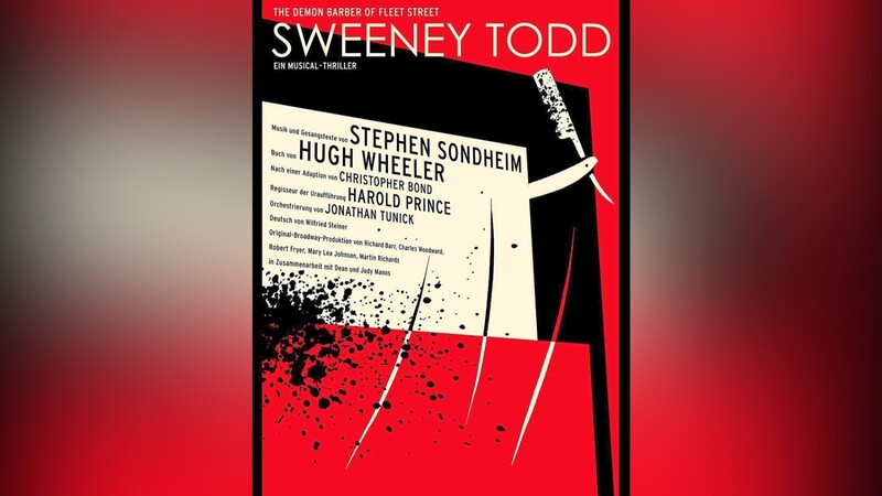 Das Plakat spricht Bände: Ein Rasiermesser und gehörig Blutspritzer, "Sweeney Todd" verspricht Dramatik und Thriller-Spannung.