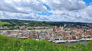 Die Aussicht &uuml;ber Passau von der Veste Oberhaus.
