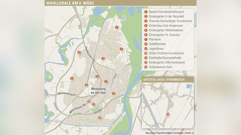 Am Wahlsonntag haben 13 Wahllokale in Moosburg ge&ouml;ffnet.